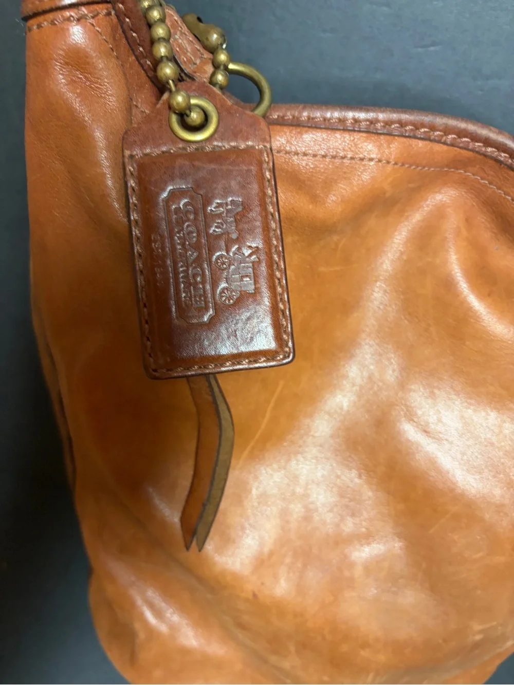 Coach Leather Hobo Bag - Cognac Brown